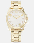 Coach Grayson Stainless Gold Bracelet Watch 36 Tea Rose Crystal Heart C Marker